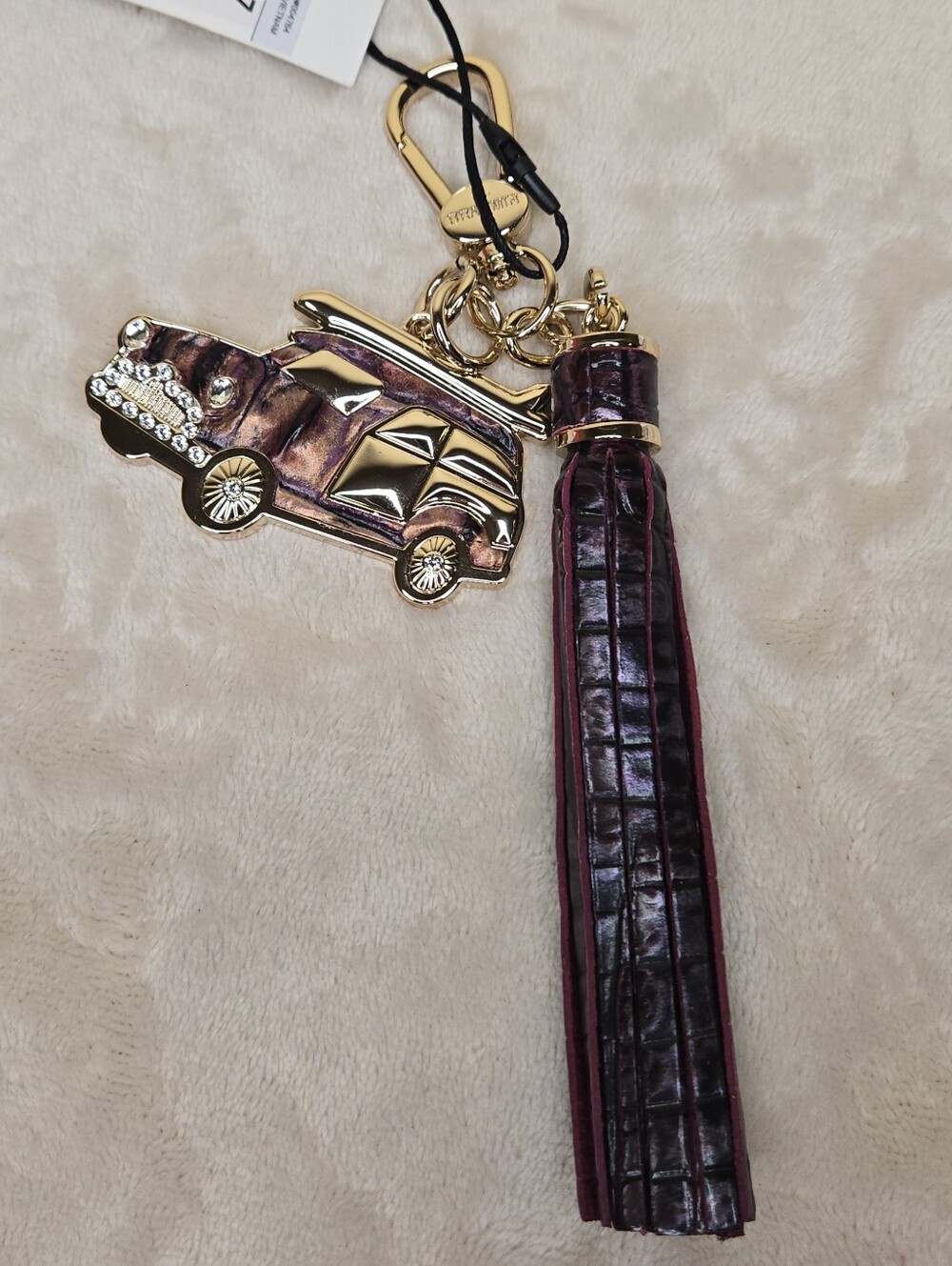 Brahmin Copa Charm Tassel Car Charm Fig Jam Melbourne with Gold Hardware